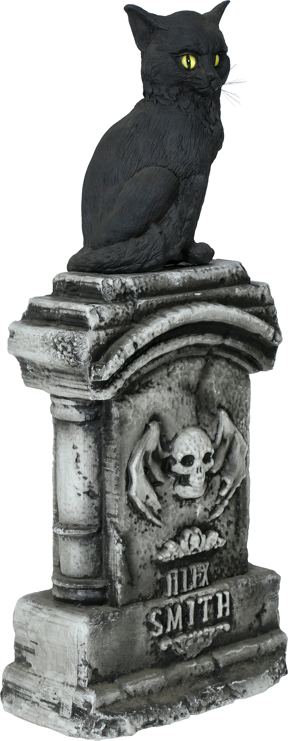 GP29342 – Halloween Katze Grabstein Dekoration Grusel – Farbe: Grau / Schwarz