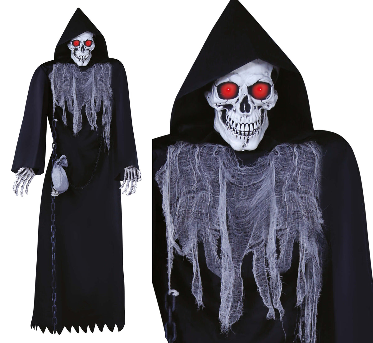 GP29345 – Skelett Halloween Dekofigur 250 cm – Farbe: Schwarz