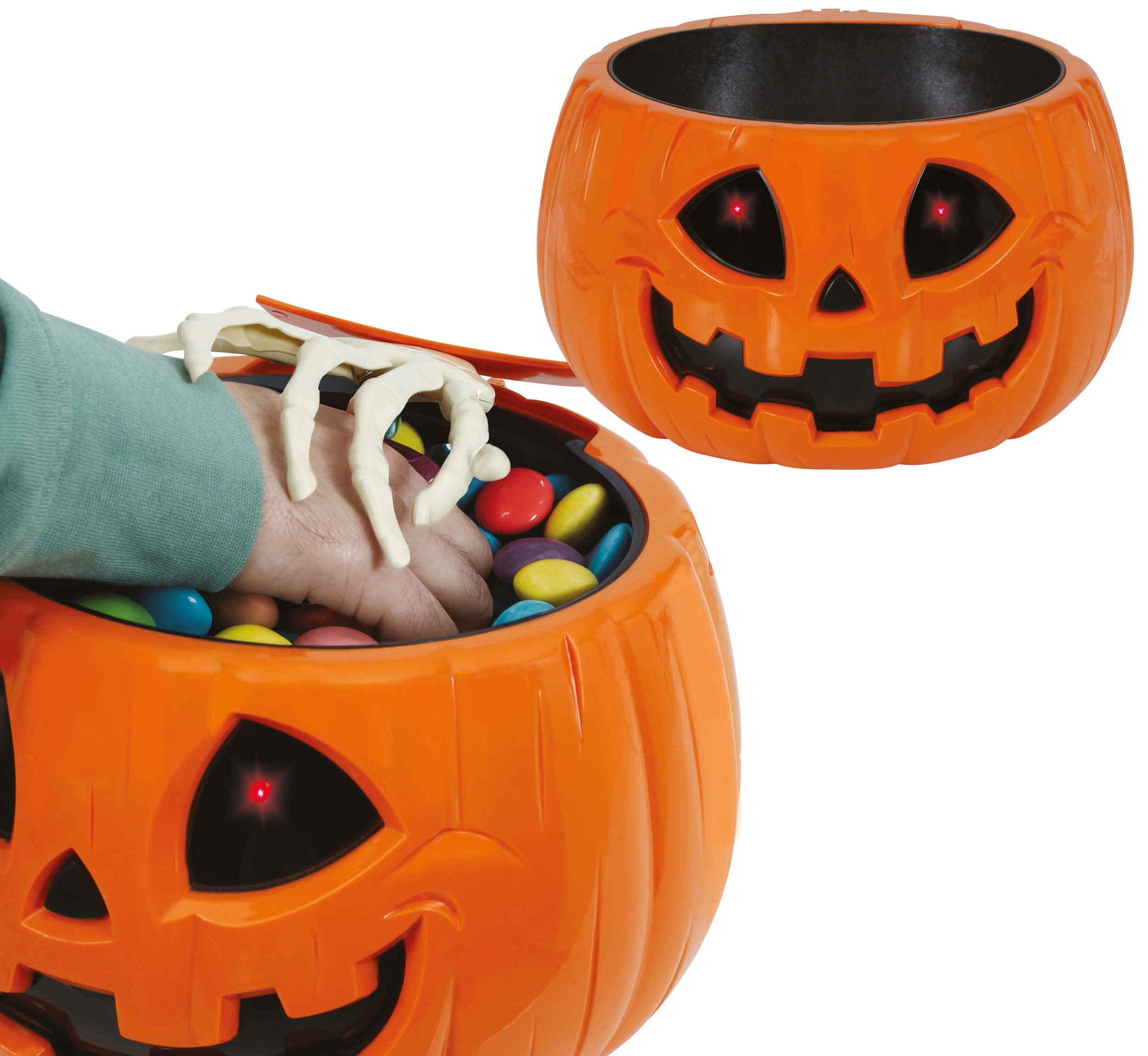 GP29347 – Halloween Kürbisschale Skelettdekoration – Farbe: Orange / Schwarz