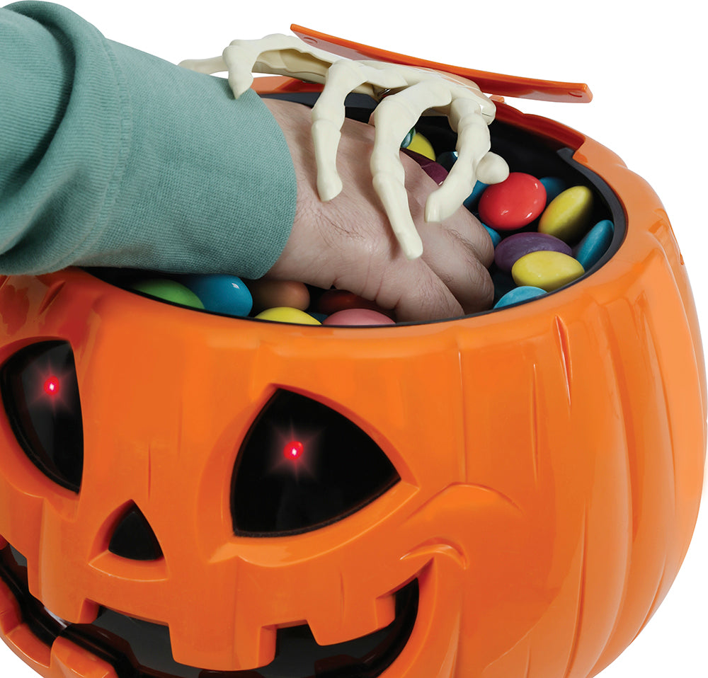 GP29347 – Halloween Kürbisschale Skelettdekoration – Farbe: Orange / Schwarz