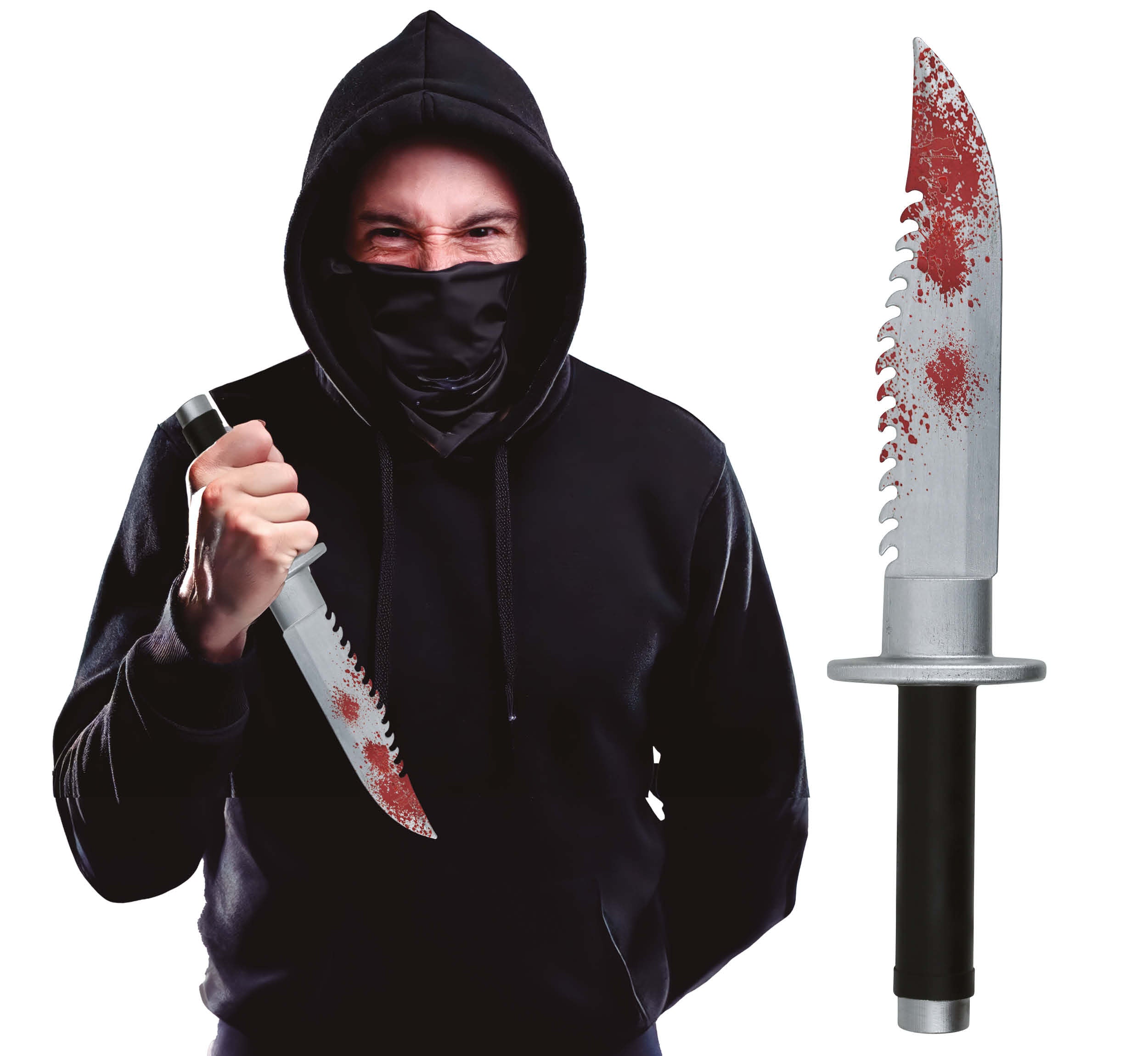 GP29355 – Halloween Dieb Machete Blutspritzer – Farbe: Mehrfarbig