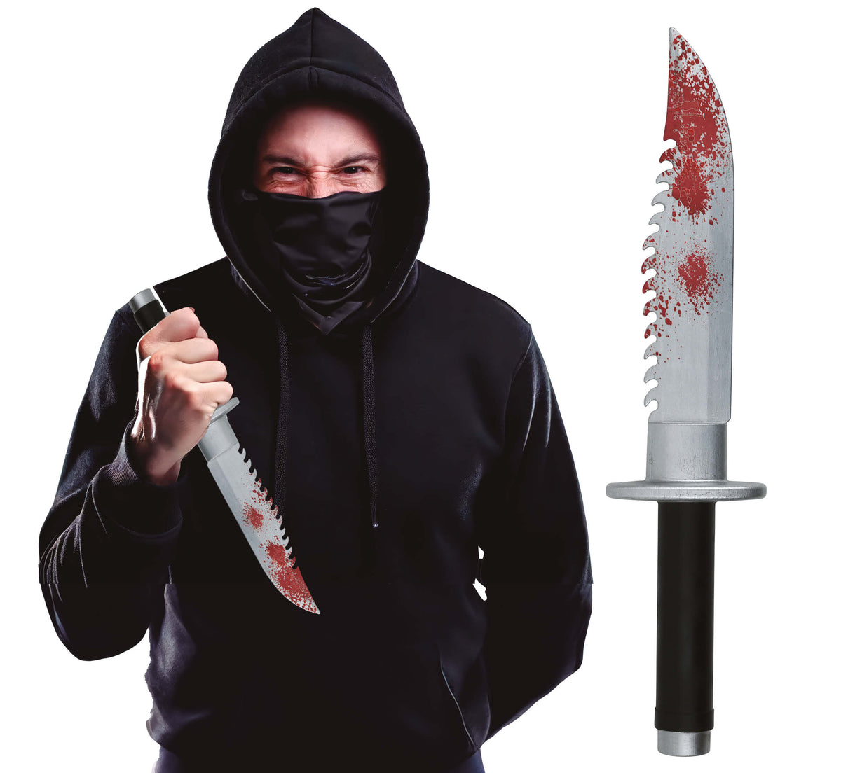 GP29355 – Halloween Dieb Machete Blutspritzer – Farbe: Mehrfarbig