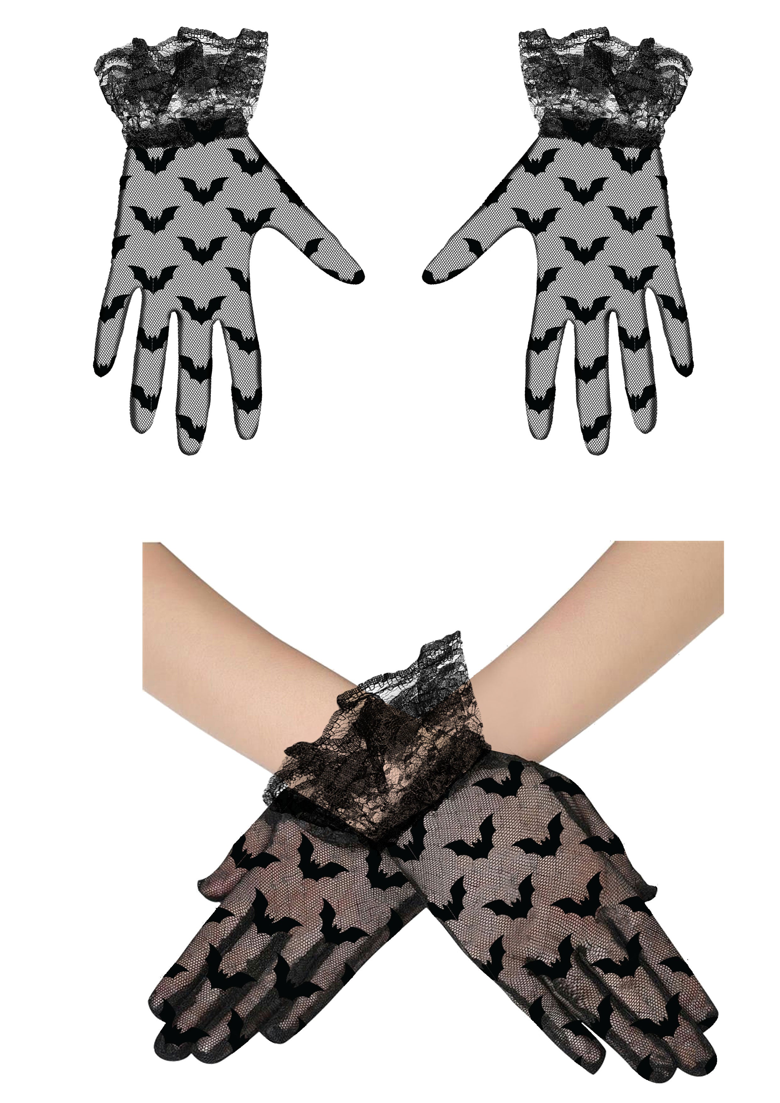 GP29366 – 19 Jahrhundert Fledermaus Spitze – Farbe: Schwarz
