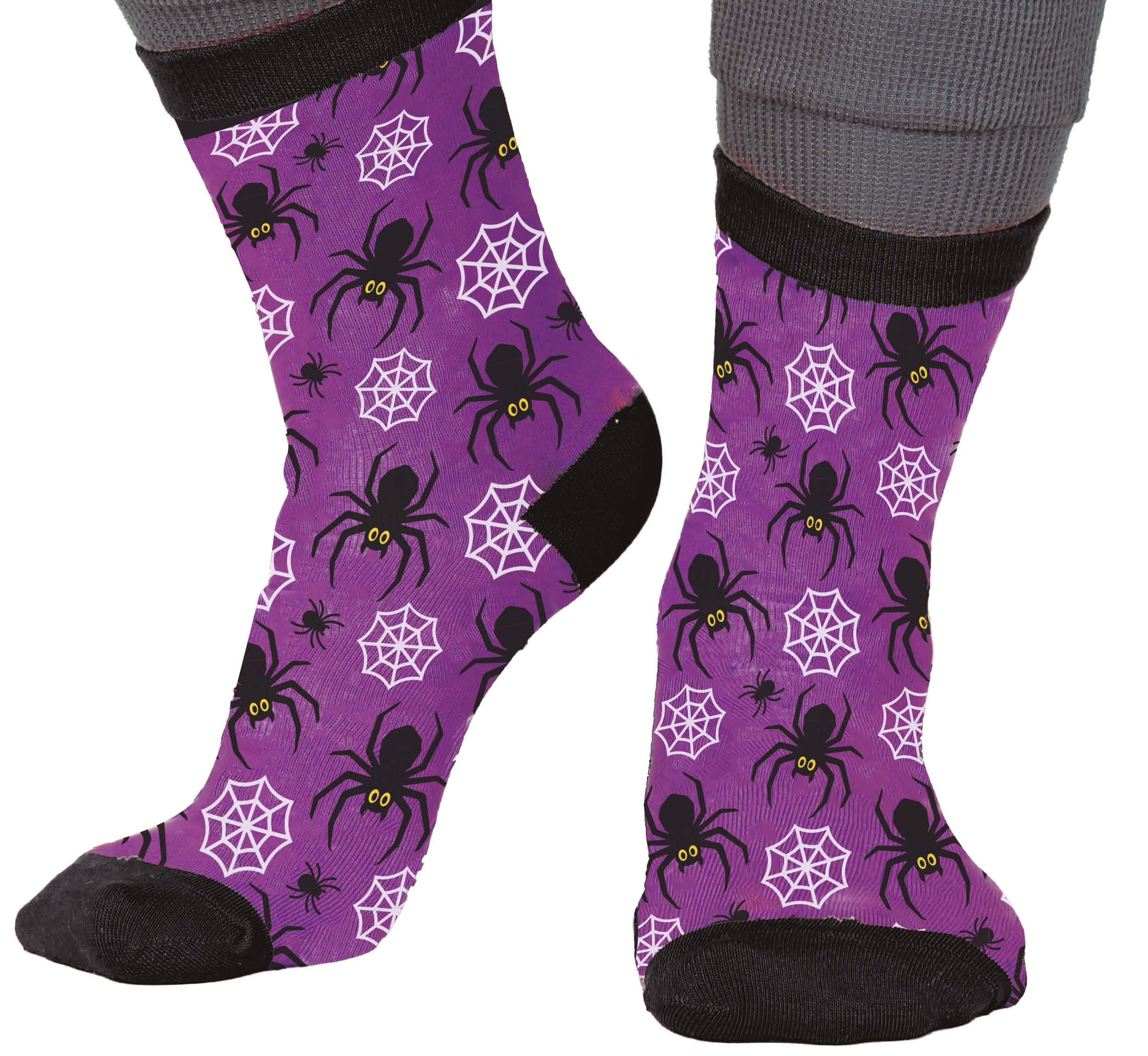 GP29371 – Halloween Socken Spinnen Spinnweben – Größe: 22 - 28, 28- 35 – Farbe: Mehrfarbig