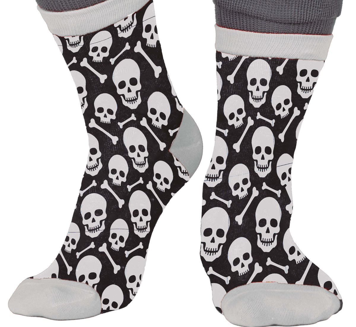 GP29375 – Skelett Piraten Socken Totenkopf – Größe: 22 - 28, 28- 35 – Farbe: Mehrfarbig