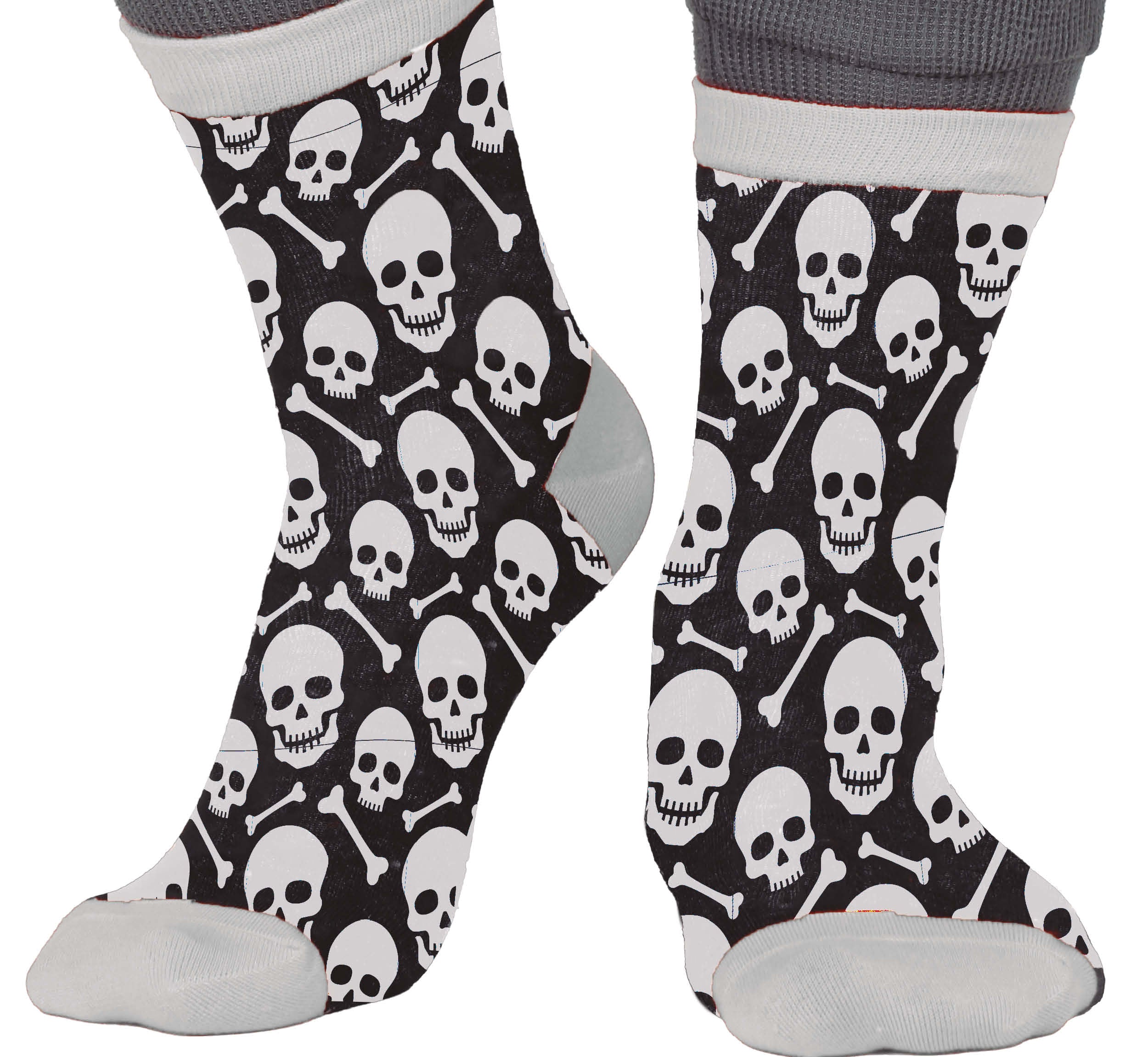 GP29377 – Skelett Piraten Totenkoepfe Halloween – Größe: 37 - 41, 42 - 48 – Farbe: Mehrfarbig