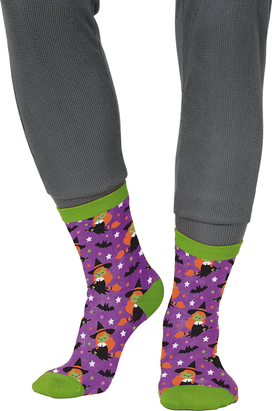GP29379 – Hexe Halloween Socken Magische Fußbekleidung – Größe: 22 - 28, 28- 35 – Farbe: Mehrfarbig, Ansicht 2