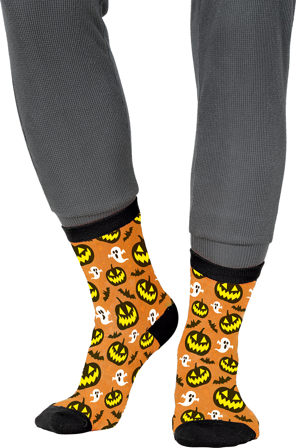 GP29385 – Halloween Kürbis Geister Socken Lustige – Größe: 37 - 41, 42 - 48 – Farbe: Mehrfarbig