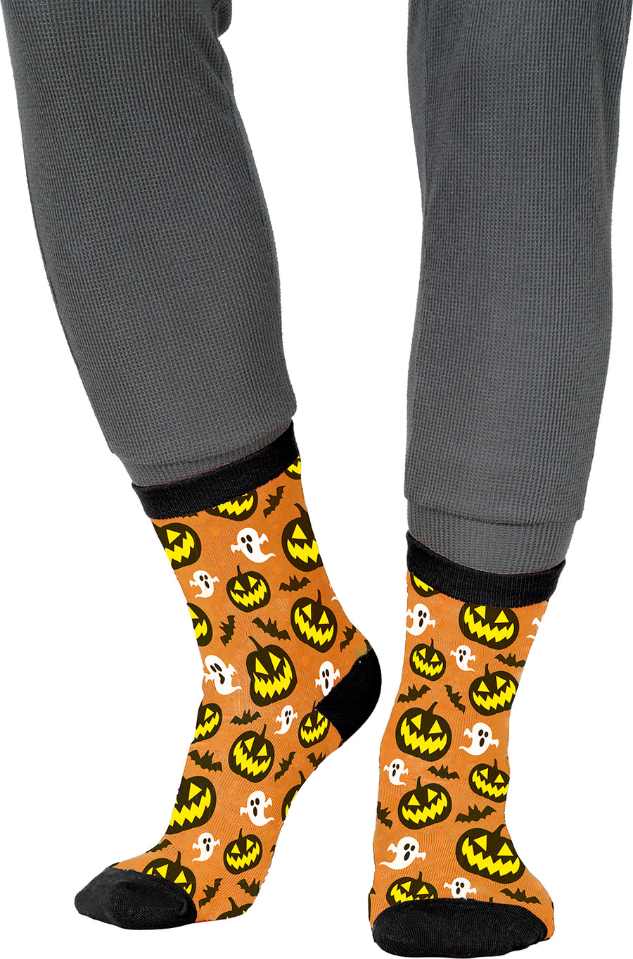 GP29385 – Halloween Kürbis Geister Socken Lustige – Größe: 37 - 41, 42 - 48 – Farbe: Mehrfarbig, Ansicht 2