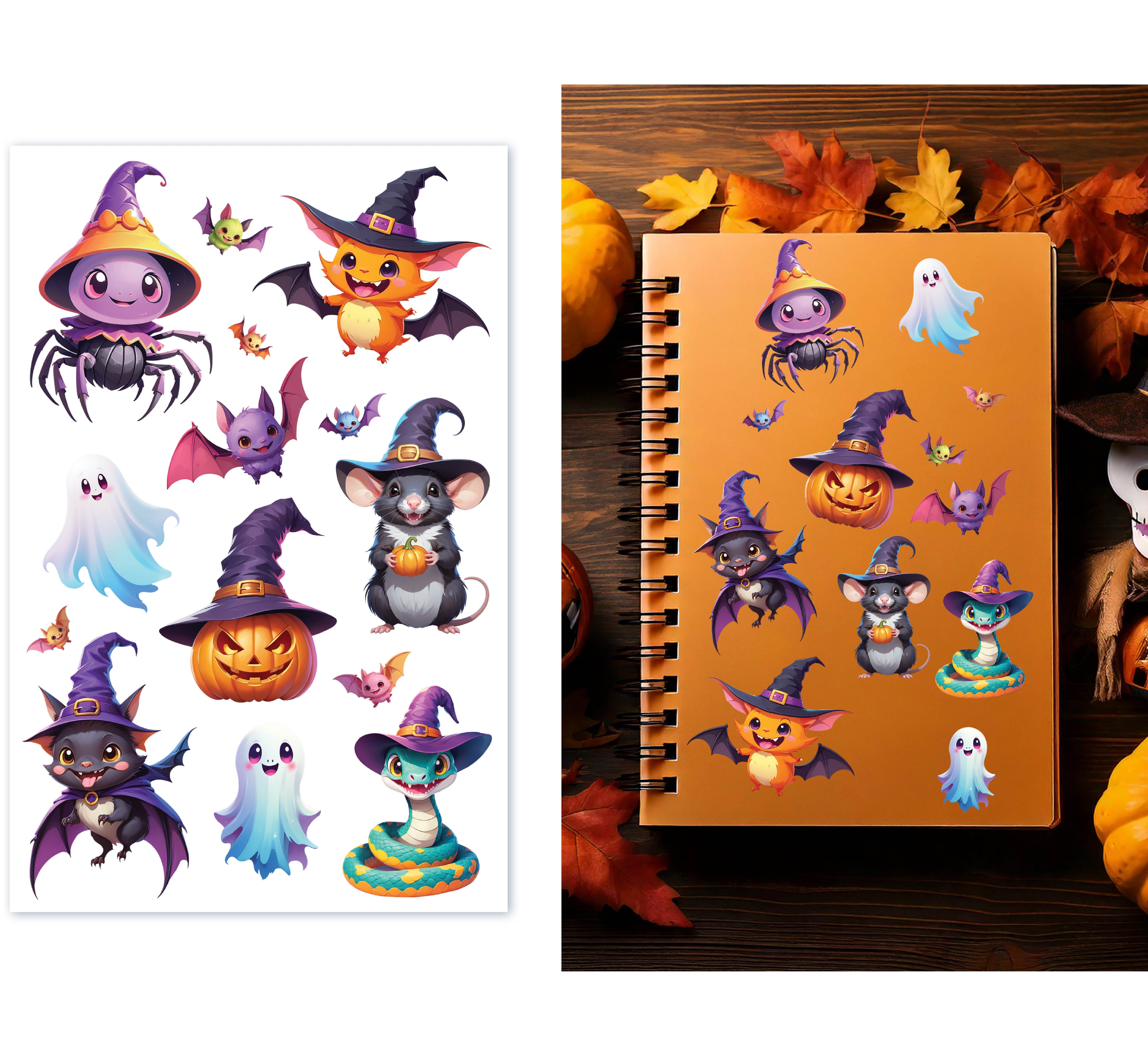 GP29417 – Halloween Hexe Sticker Lustige Geister – Farbe: Mehrfarbig