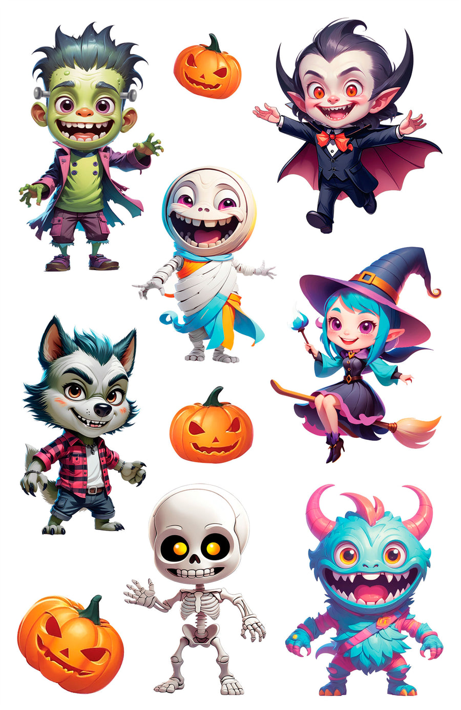 Monster Sticker Halloween Cartoon