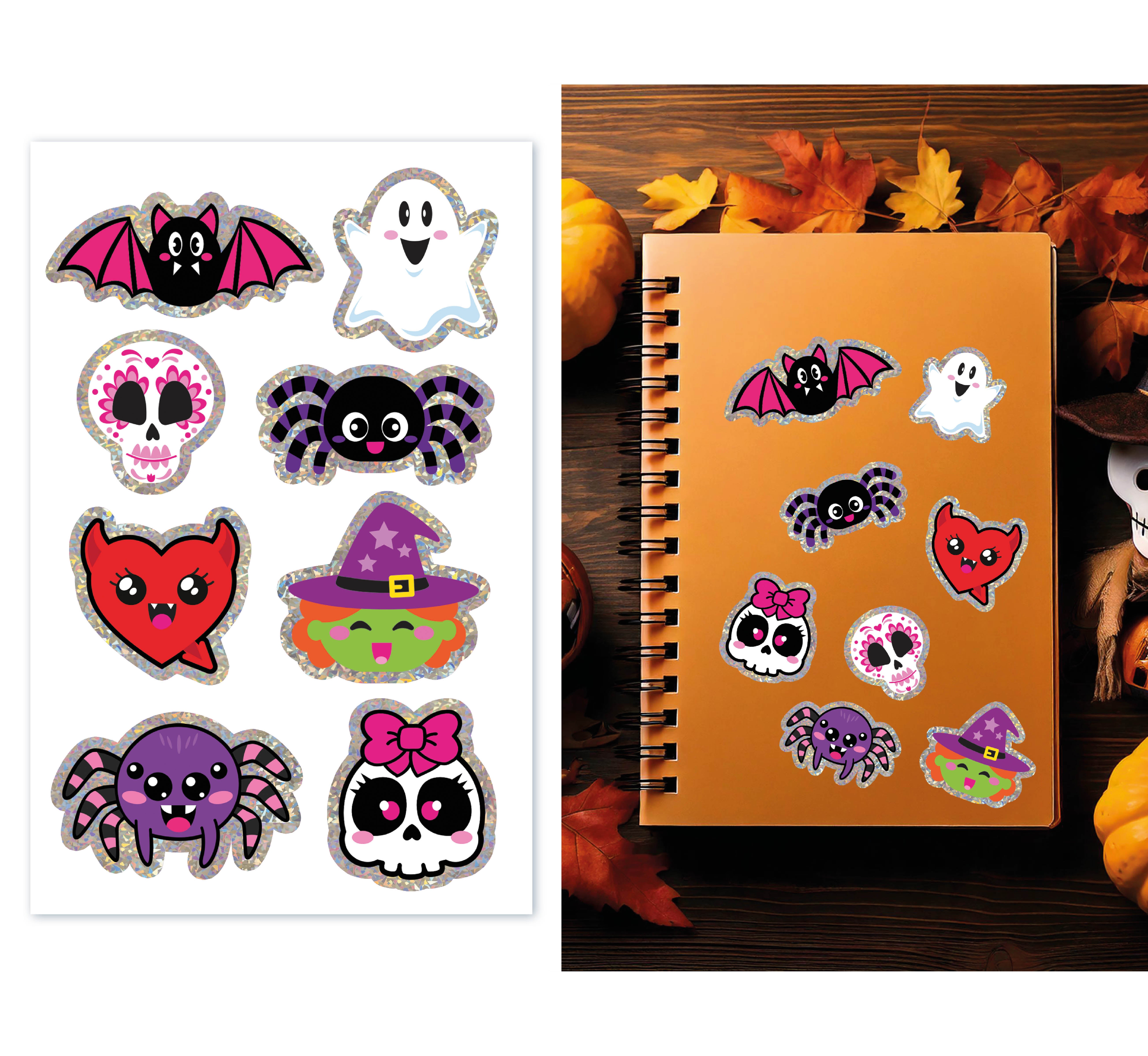 GP29419 – Halloween Sticker Set Bunter Spaß Geistermonster – Farbe: Mehrfarbig