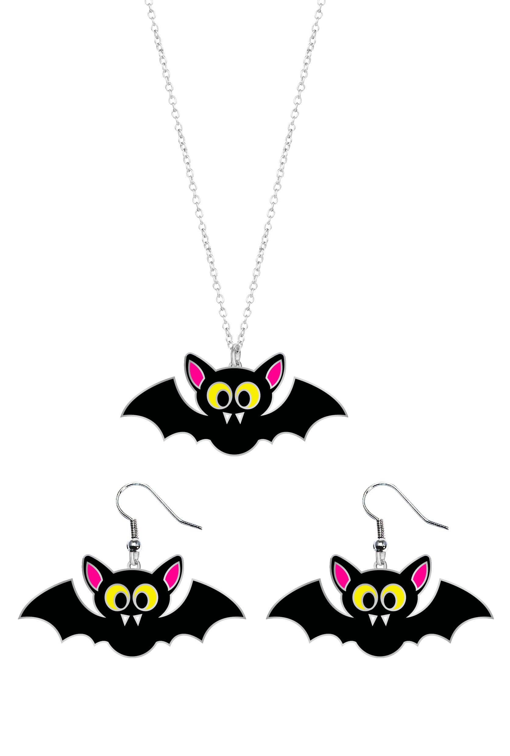 GP29423 – Tier Halloween Fledermaus Schmuck Set – Farbe: Mehrfarbig