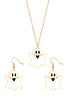 GP29424 – Gespenst Halloween Schmuck Set Ohrringe Kette – Farbe: Mehrfarbig