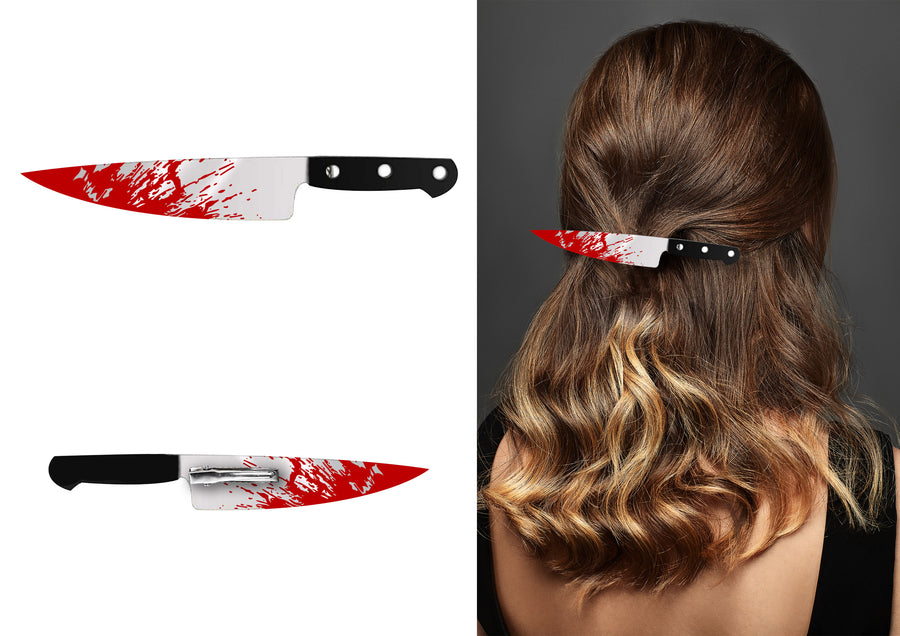 GP29433 – Halloween Haarnadel Blutige Messer Horror – Farbe: Mehrfarbig, Ansicht 2