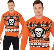Halloween Kürbis Totenkopf Pullover, Bild 2