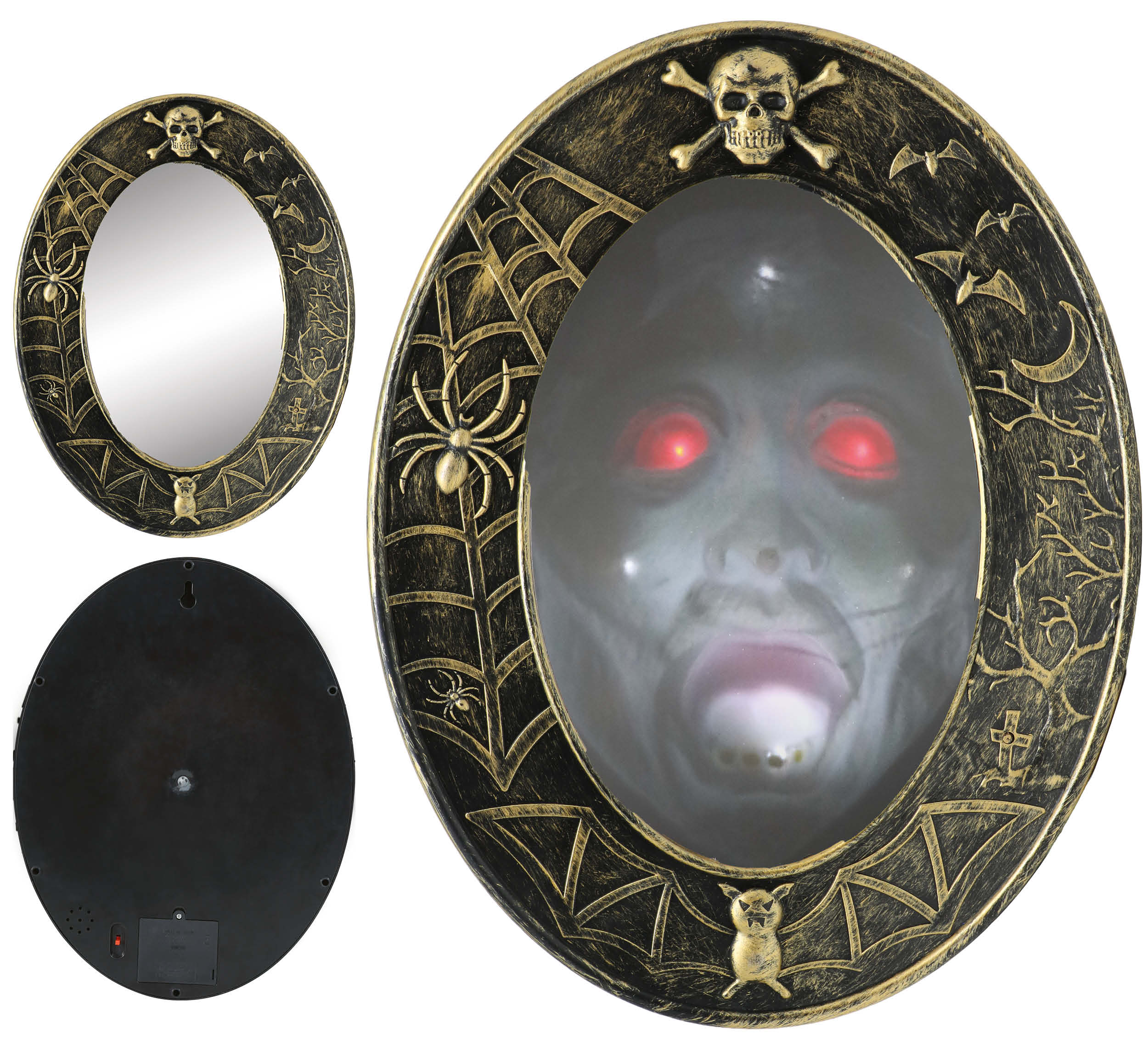 GP29452 – Halloween Spiegel Grusel Gesicht Sound – Farbe: Bronze