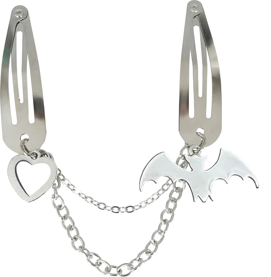 Fledermaus Haarclips für Erwachsene mit Kette