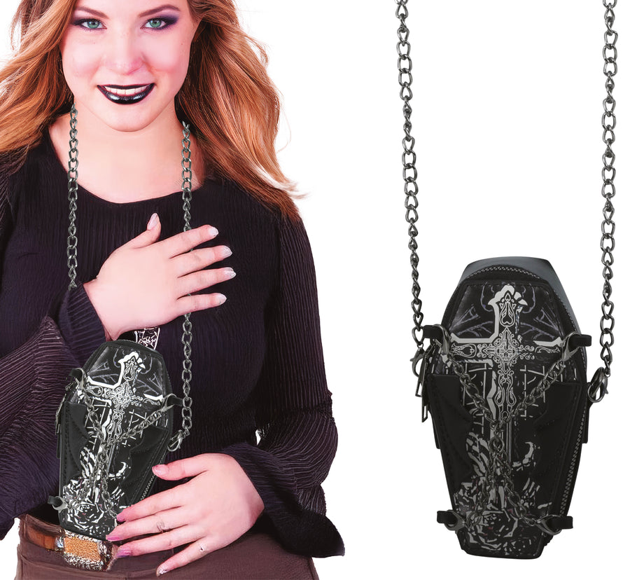 GP29459 – Halloween Sarg Tasche Gothic Totenkult – Farbe: Schwarz, Ansicht 2