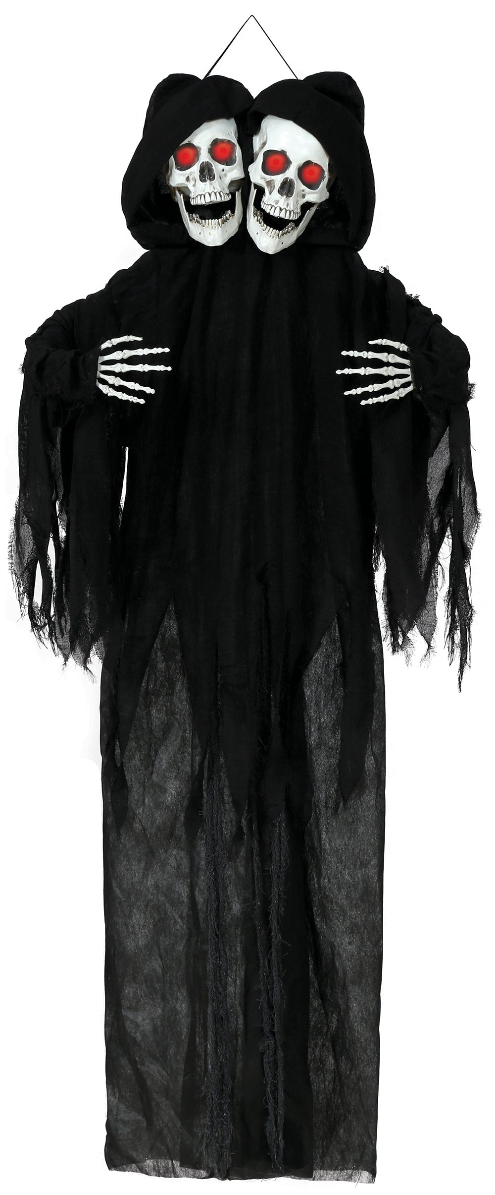 GP29462 – Skelett Dekoration Zwei Köpfe Grusel – Farbe: Schwarz