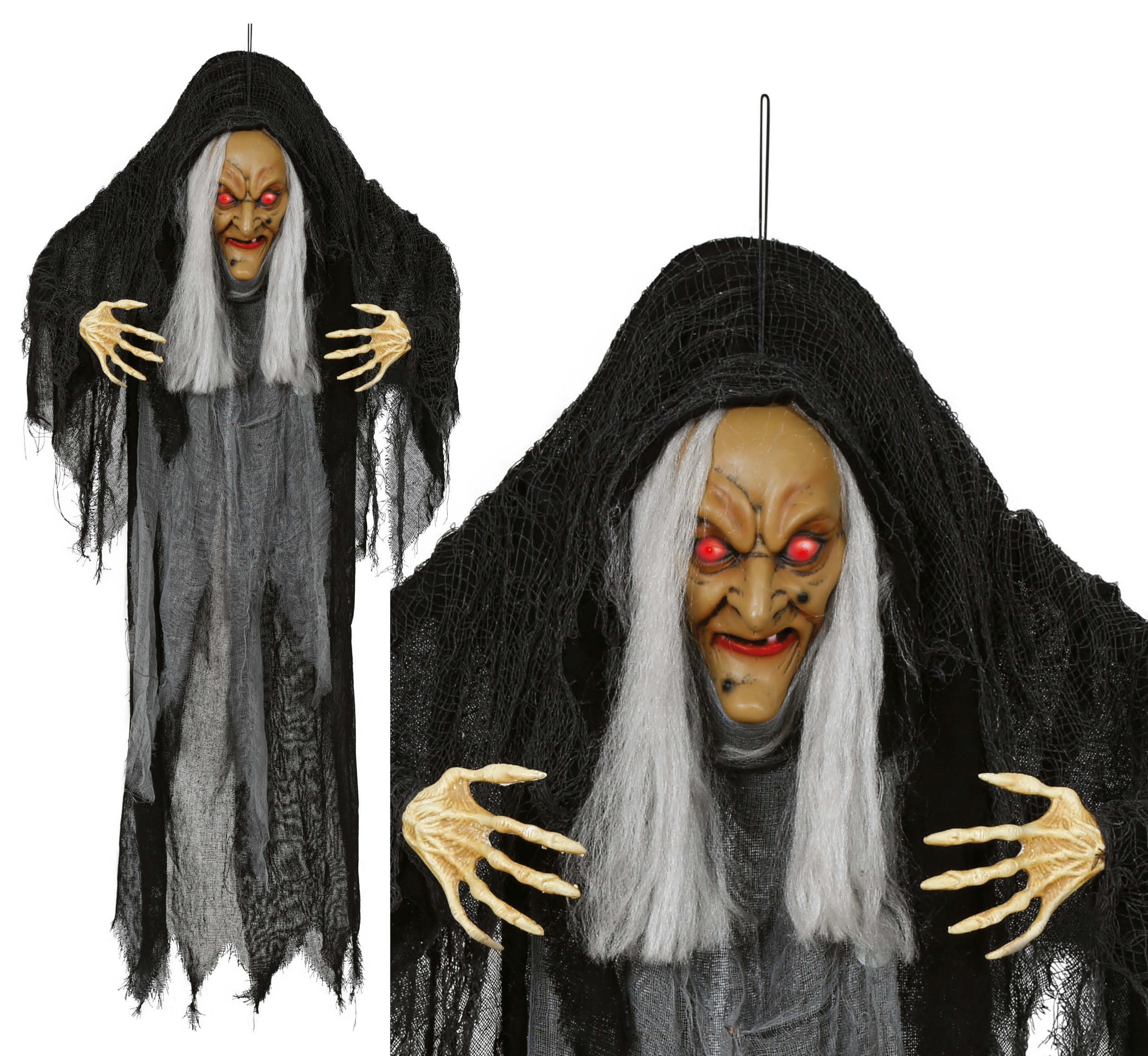 GP29463 – Hexe Halloween Hängedeko Beweglich – Farbe: Schwarz / Grau