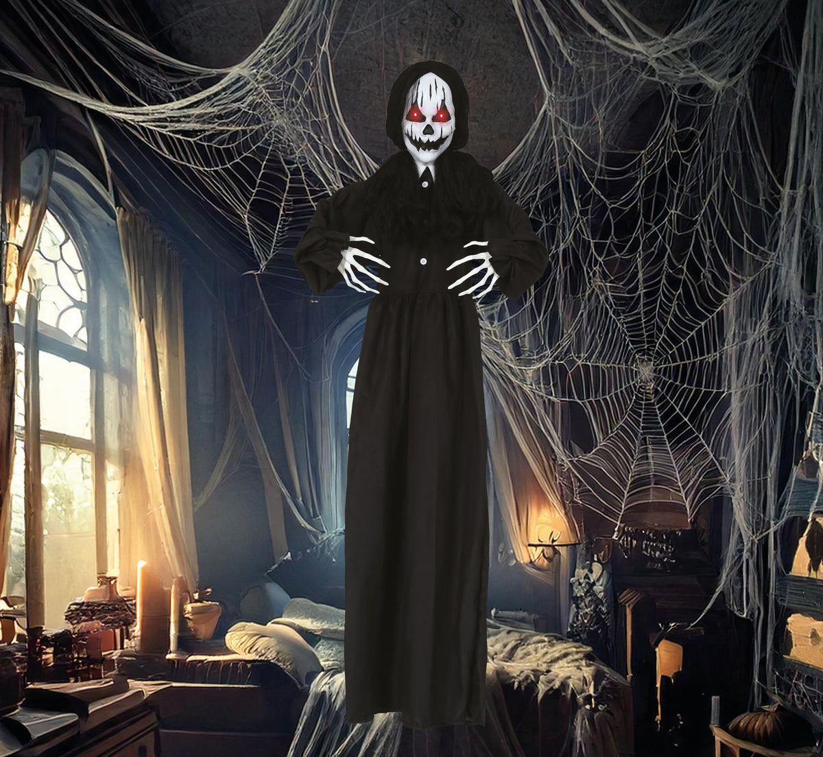GP29464 – Halloween Horrorpuppe Hängedekoration – Farbe: Schwarz
