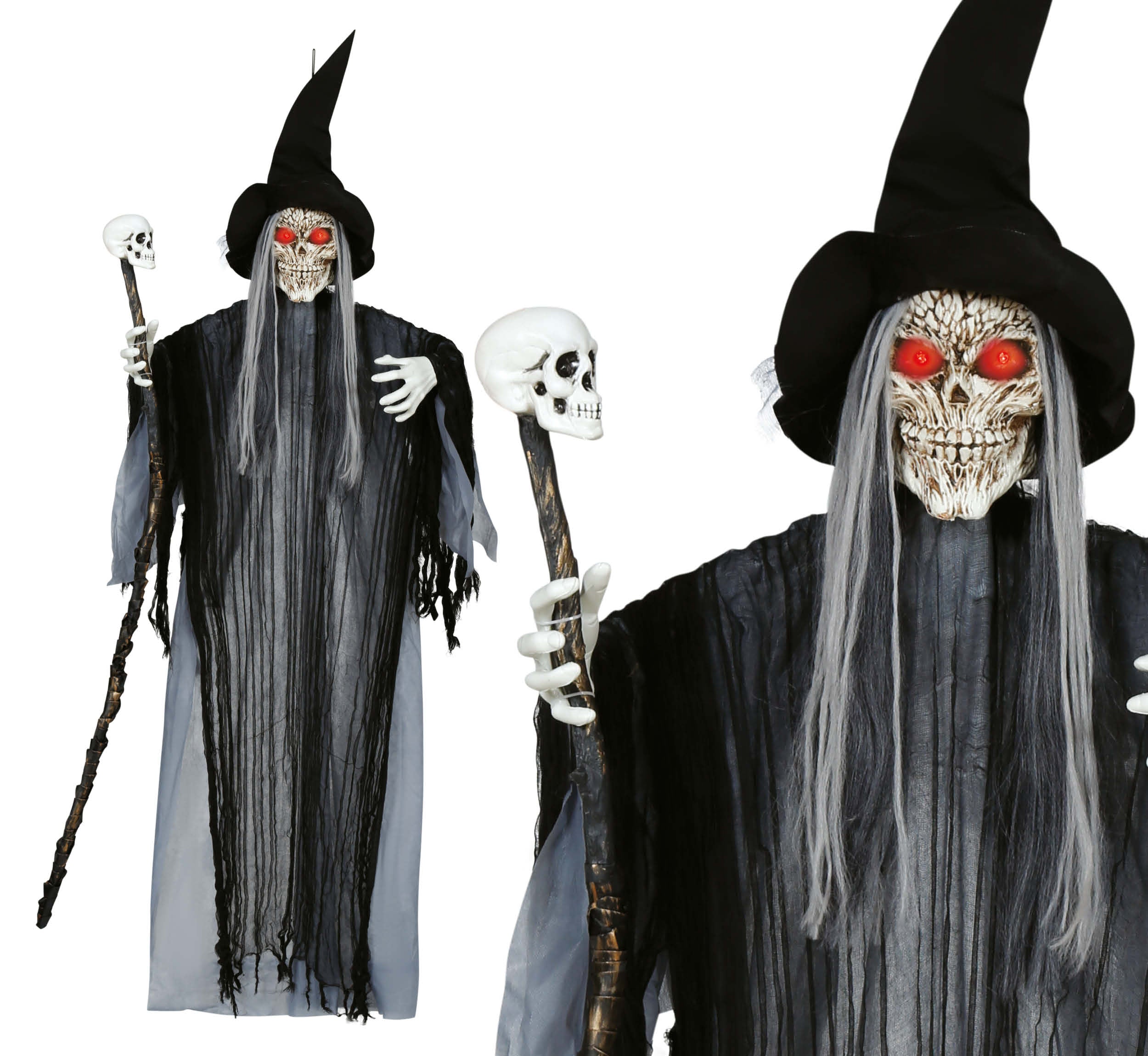 GP29467 – Hexe Halloween Dekoration Gruselig – Farbe: Schwarz / Grau