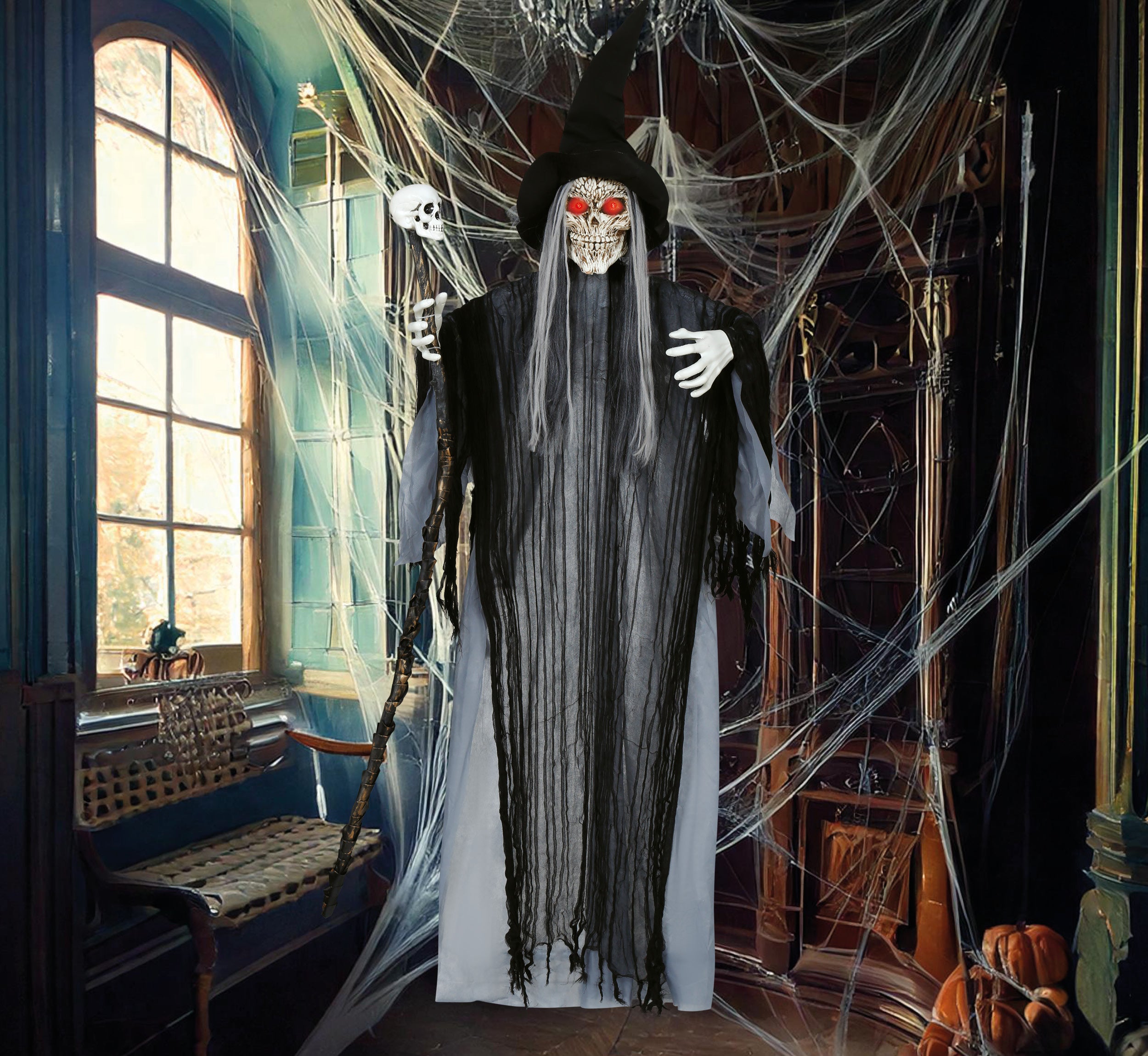 GP29467 – Hexe Halloween Dekoration Gruselig – Farbe: Schwarz / Grau