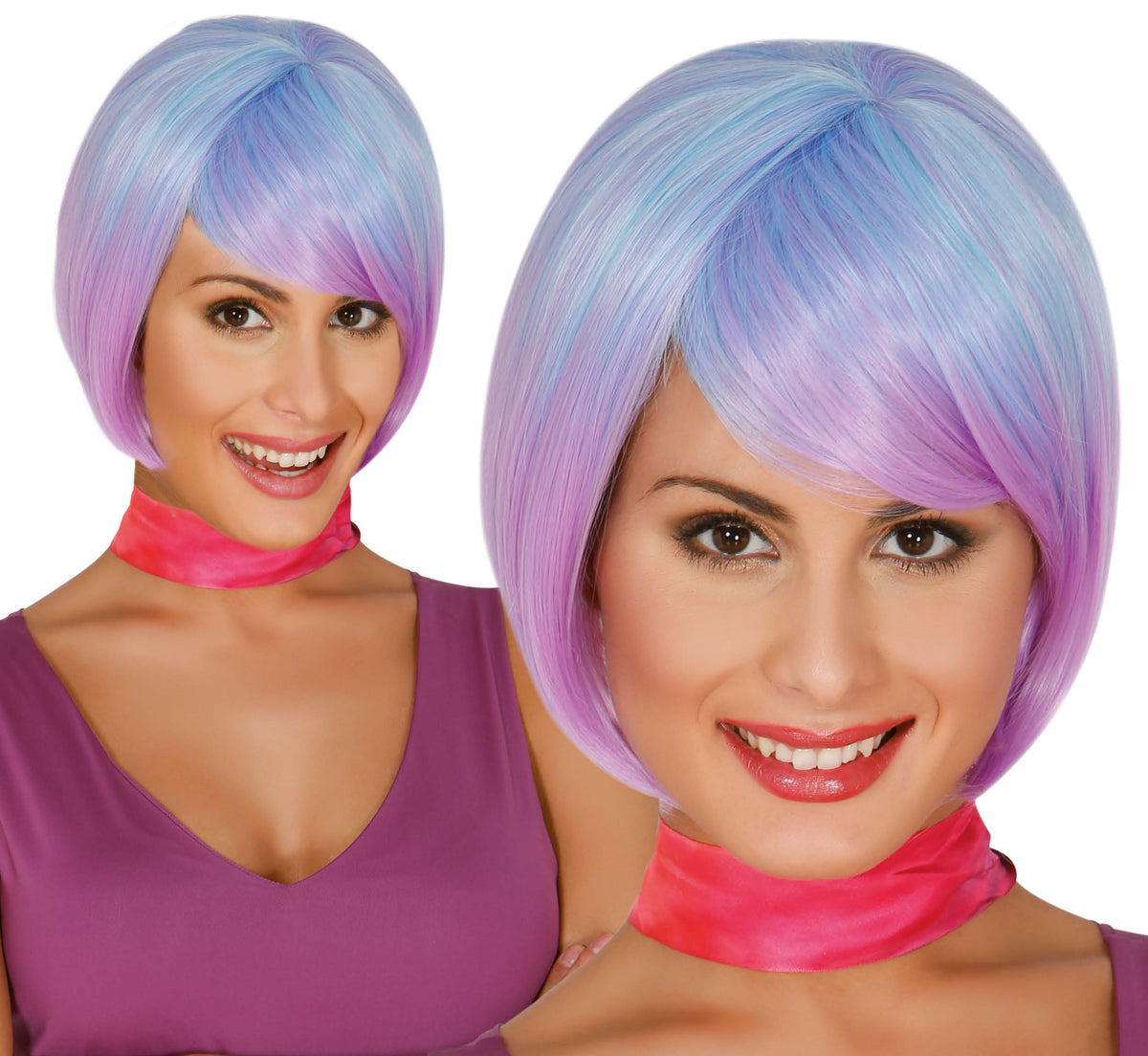 GP4003 – Bob Perücke für Damen mit Pony – Farbe: Pink, Lila