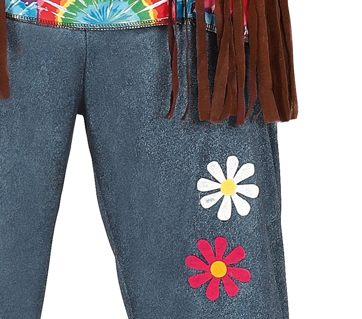 GP86605 – Hippie Kostüm für Herren mit Fransenweste – Größe: 48 - 50 (M) – Farbe: Braun