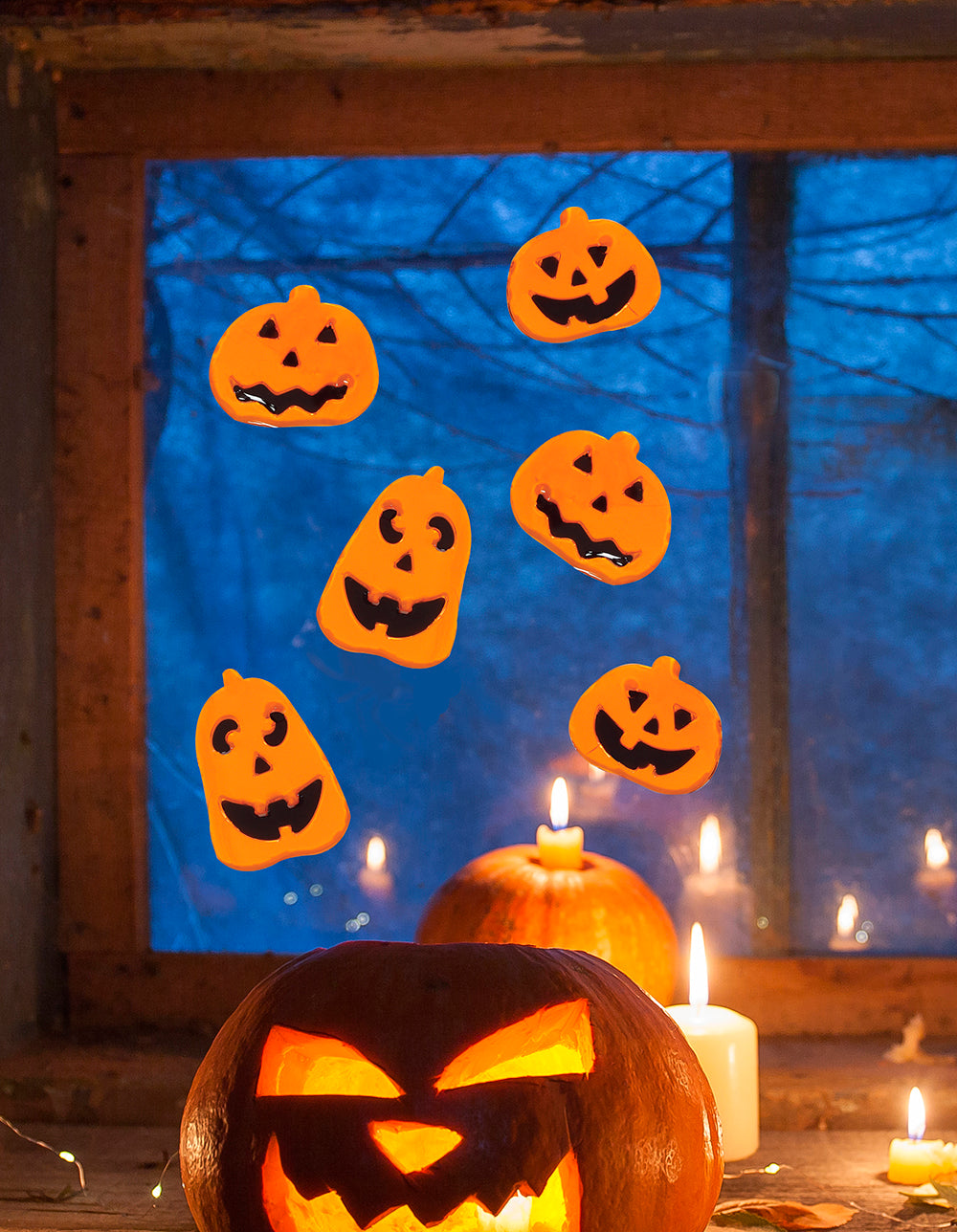 GP24329 – Halloween Fensterdeko Gel 20 x 20 cm – Farbe: Orange, Schwarz