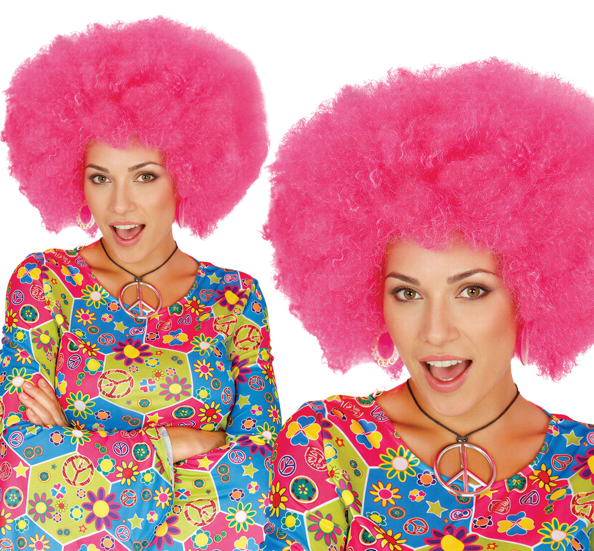 GP4007 – Afro Perücke für Damen extra groß – Farbe: Pink
