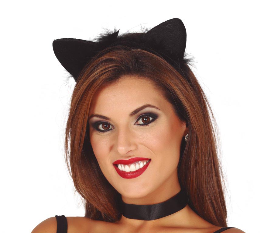 GP17397 – Katzenohren Haarreif für Damen schwarz – Farbe: Schwarz, Ansicht 2