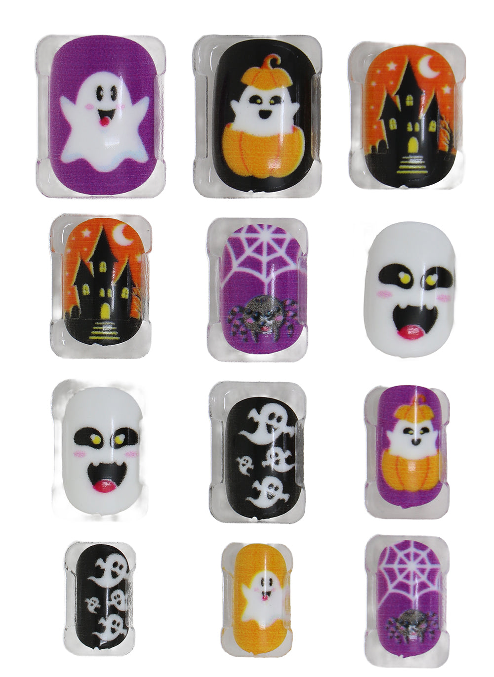 GP15954 – Halloween Fingernägel für Kinder selbstklebend – Farbe: Geister