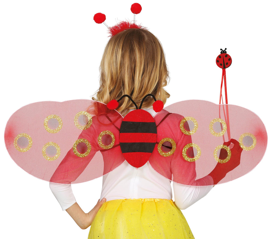 GP18777 – Marienkäfer Set für Mädchen 78 x 26 cm – Farbe: Rot, Ansicht 2