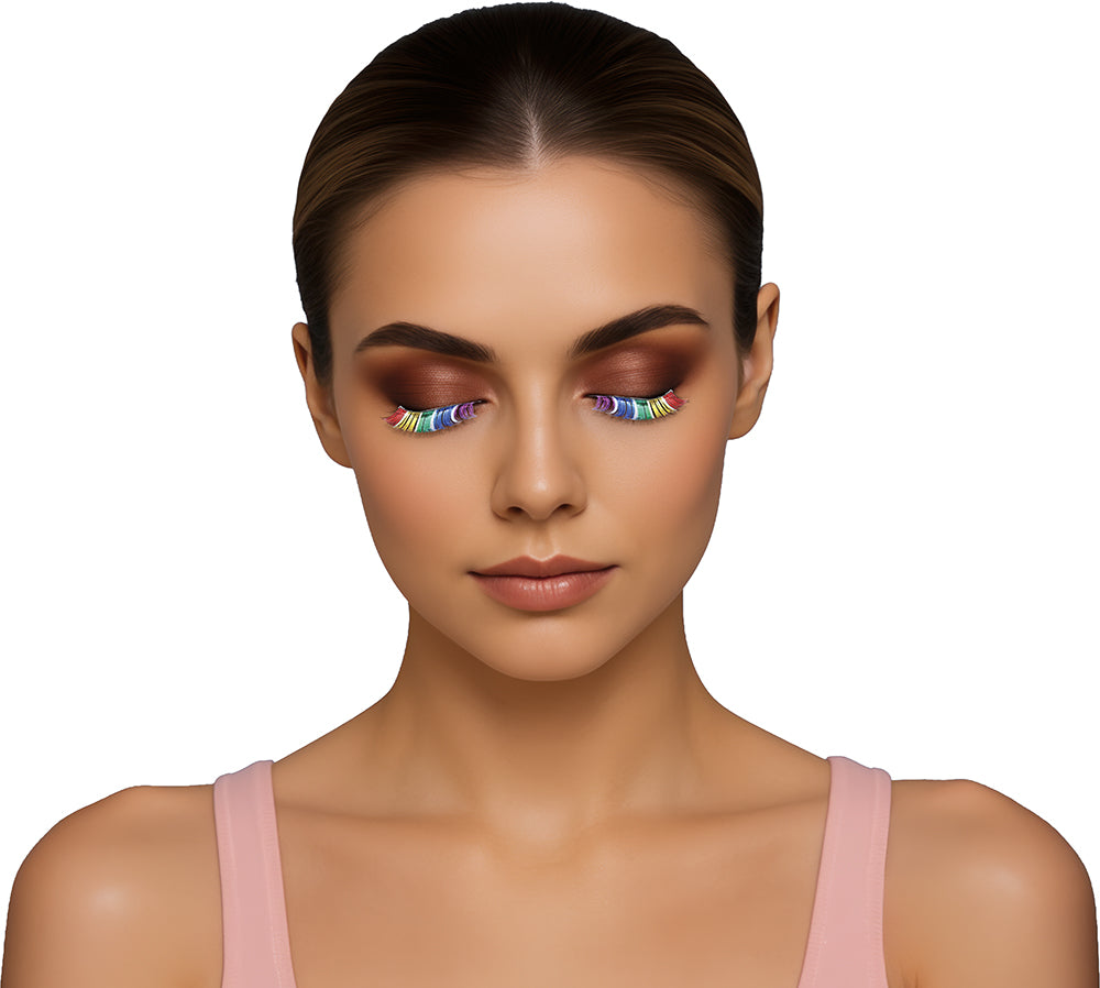 GP15091 – Party Wimpern für Erwachsene mit Motiv – Farbe: Regenbogen