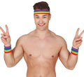 Regenbogen Schweißband Set für Erwachsene