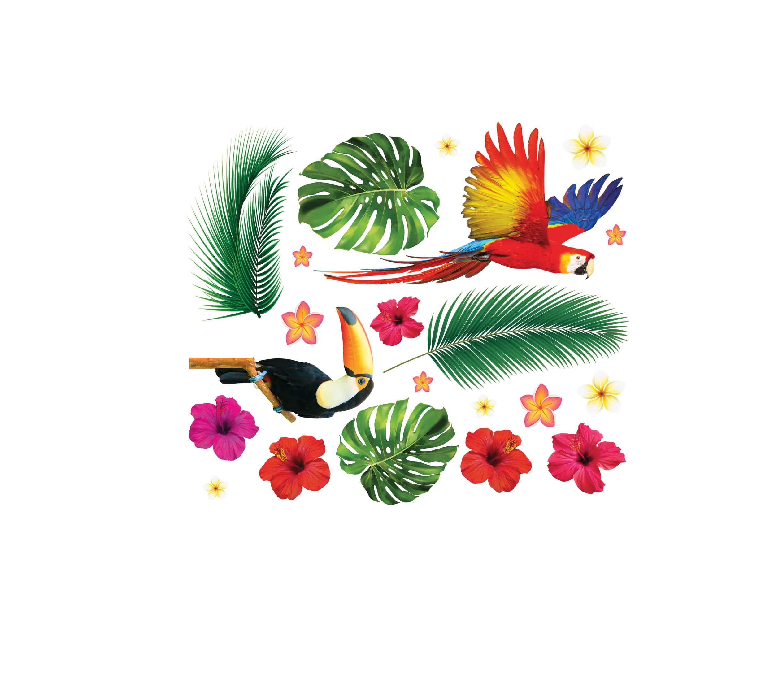 GP31157 – Hawaii Sommer Wandsticker Tropische Deko – Farbe: Mehrfarbig