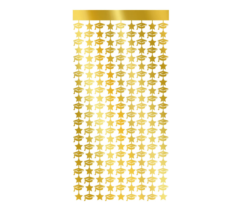 GP31161 – Absolventen Feier Dekoration Vorhang Gold – Farbe: Gold, Ansicht 2