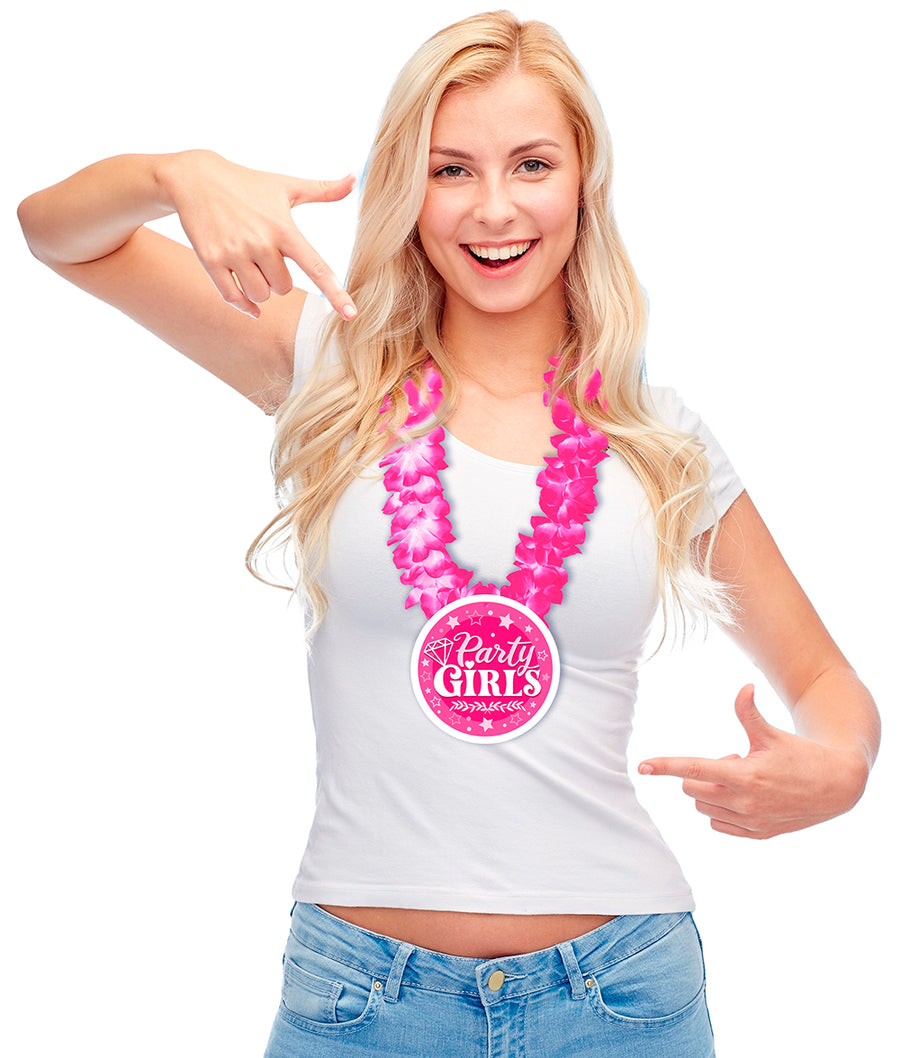 Party Girls Blumenkette für Damen pink