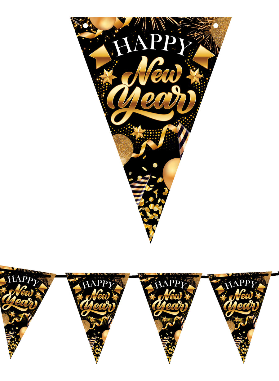 Happy New Year Wimpelkette 300 cm Silvester