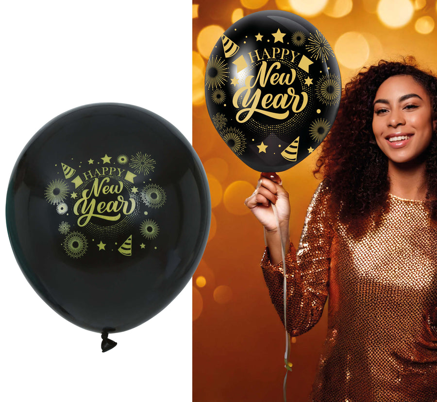 GP31210 – Silvester Partydeko Feier Neujahr Schwarz – Farbe: Schwarz, Ansicht 2