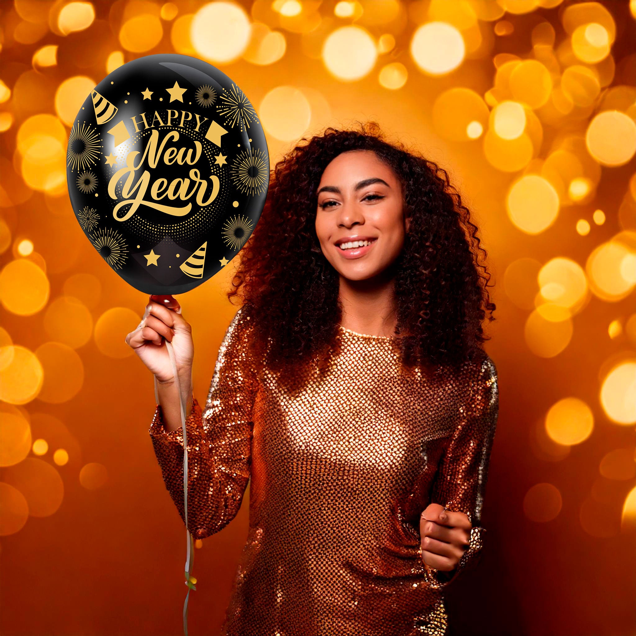GP31210 – Silvester Partydeko Feier Neujahr Schwarz – Farbe: Schwarz