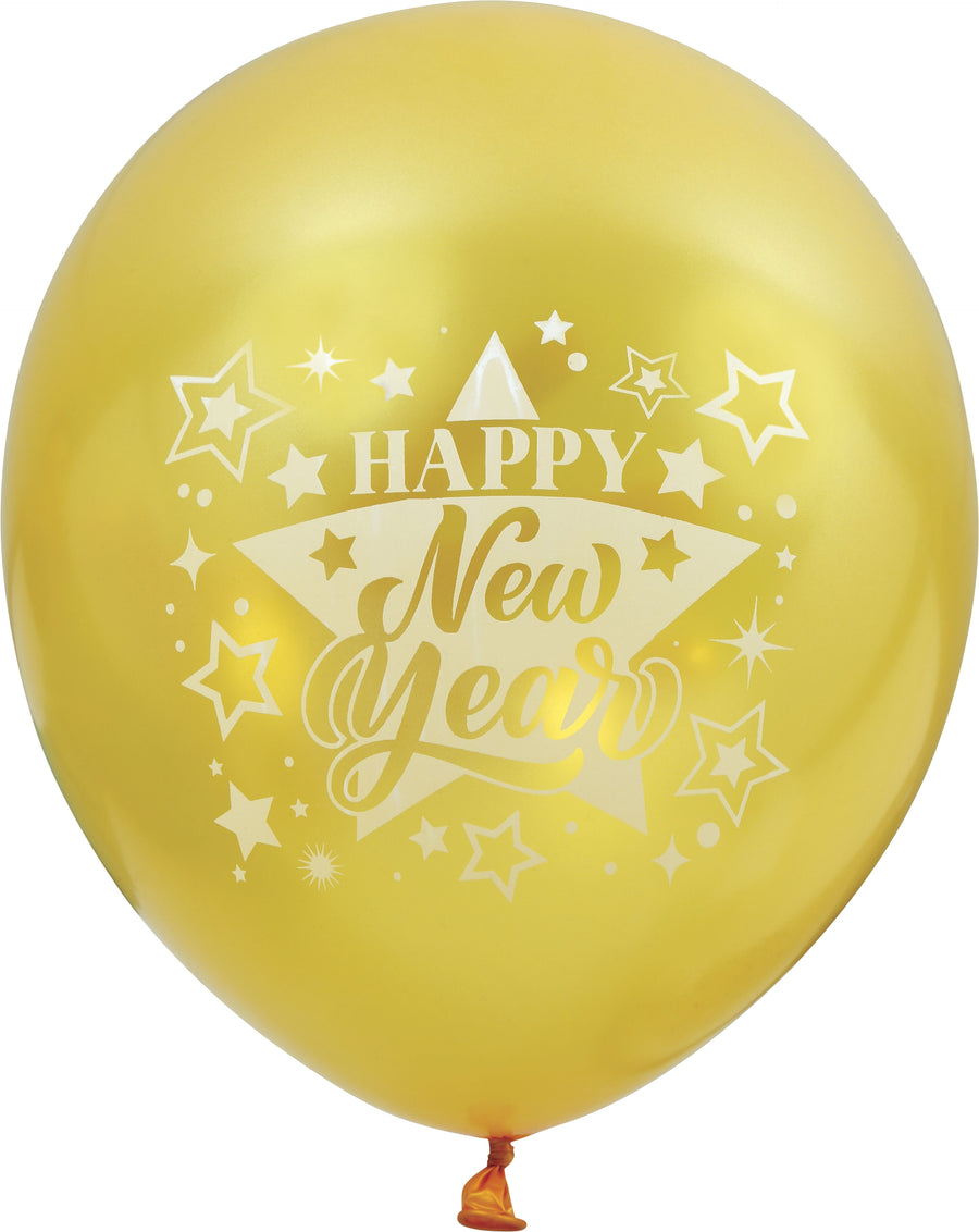Happy New Year Luftballons gold 10 Stück