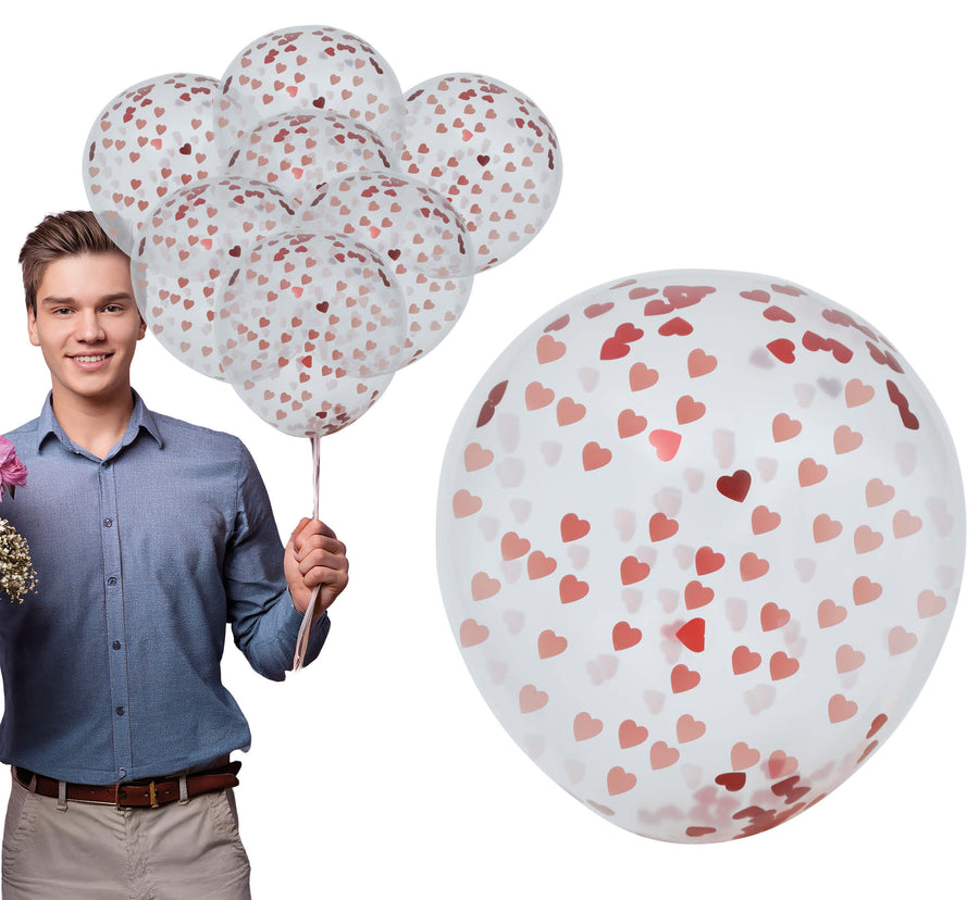 Konfetti Luftballons mit Herzen 30 cm