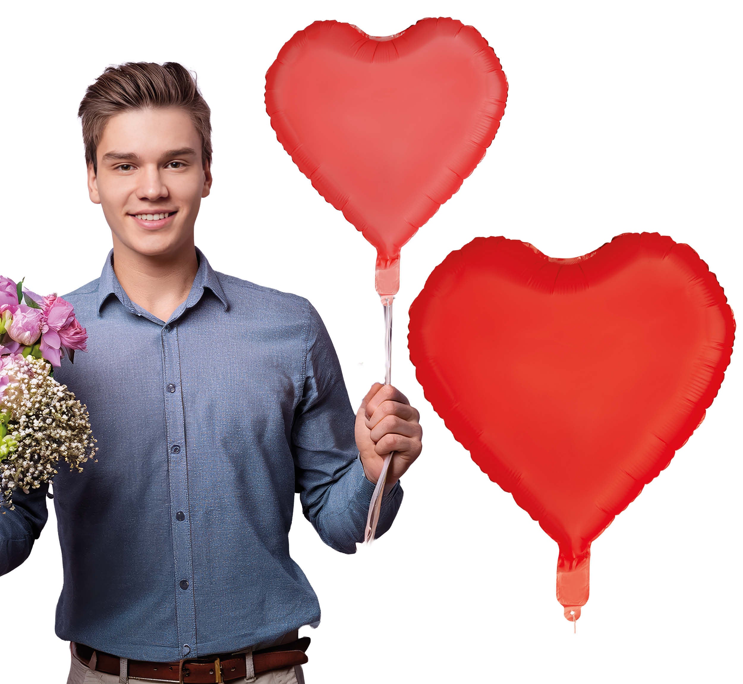 GP31215 – KarnevalsHerzballon Romantische Deko – Farbe: Rot