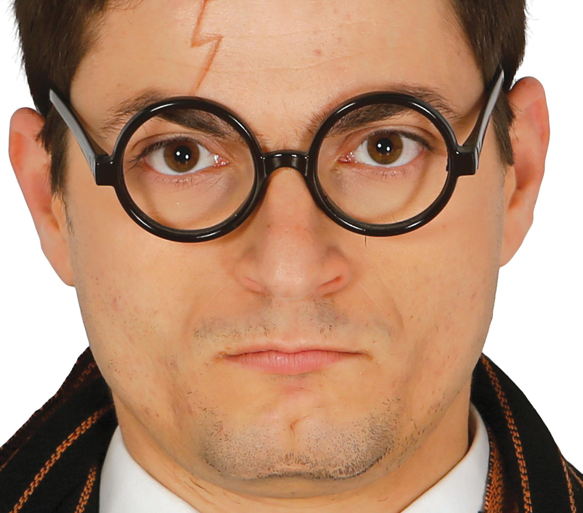 GP16850 – Runde Zauberschüler Brille für Erwachsene – Farbe: Schwarz