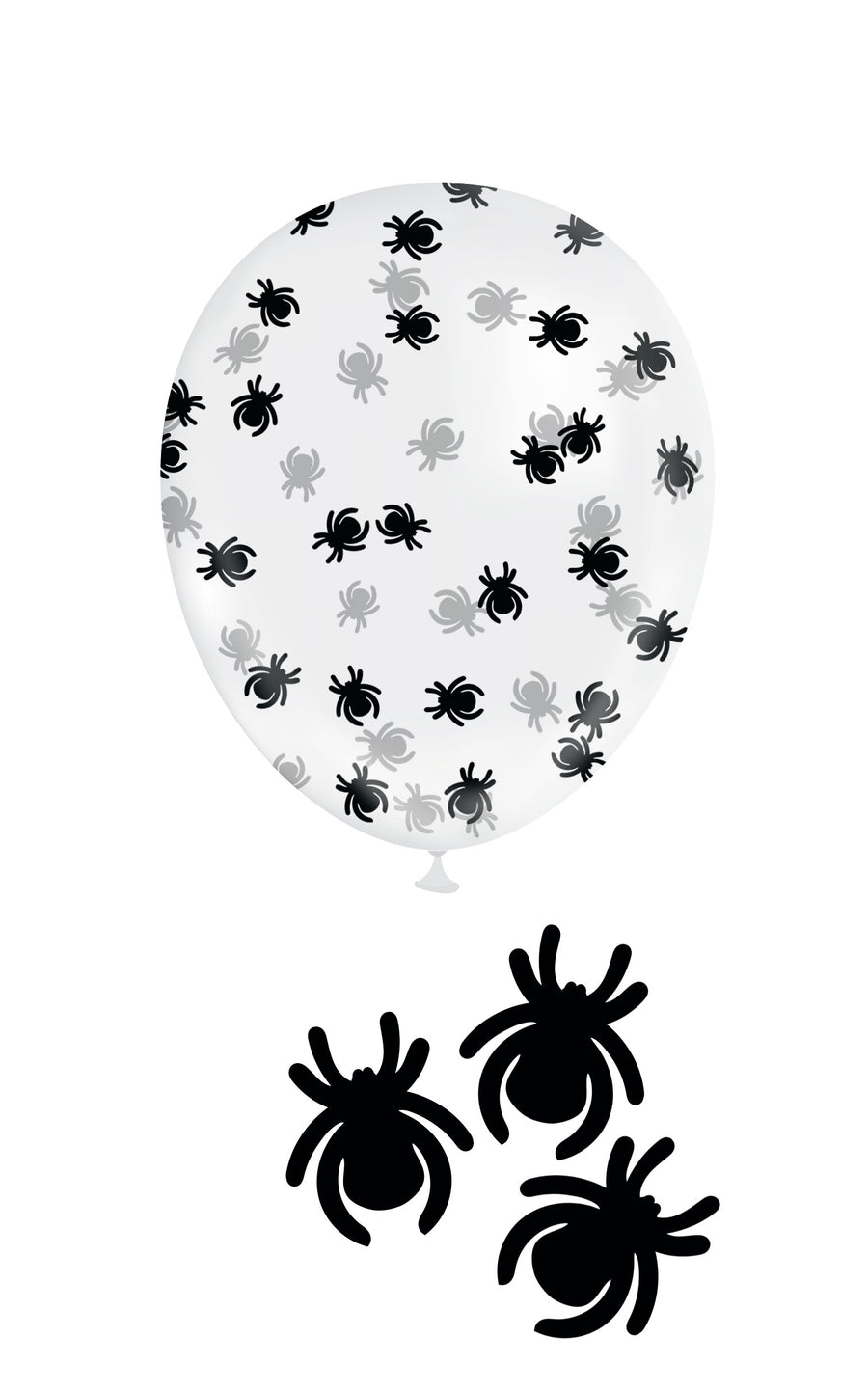 Spinnen Luftballons 30 cm 10 Stück Konfetti