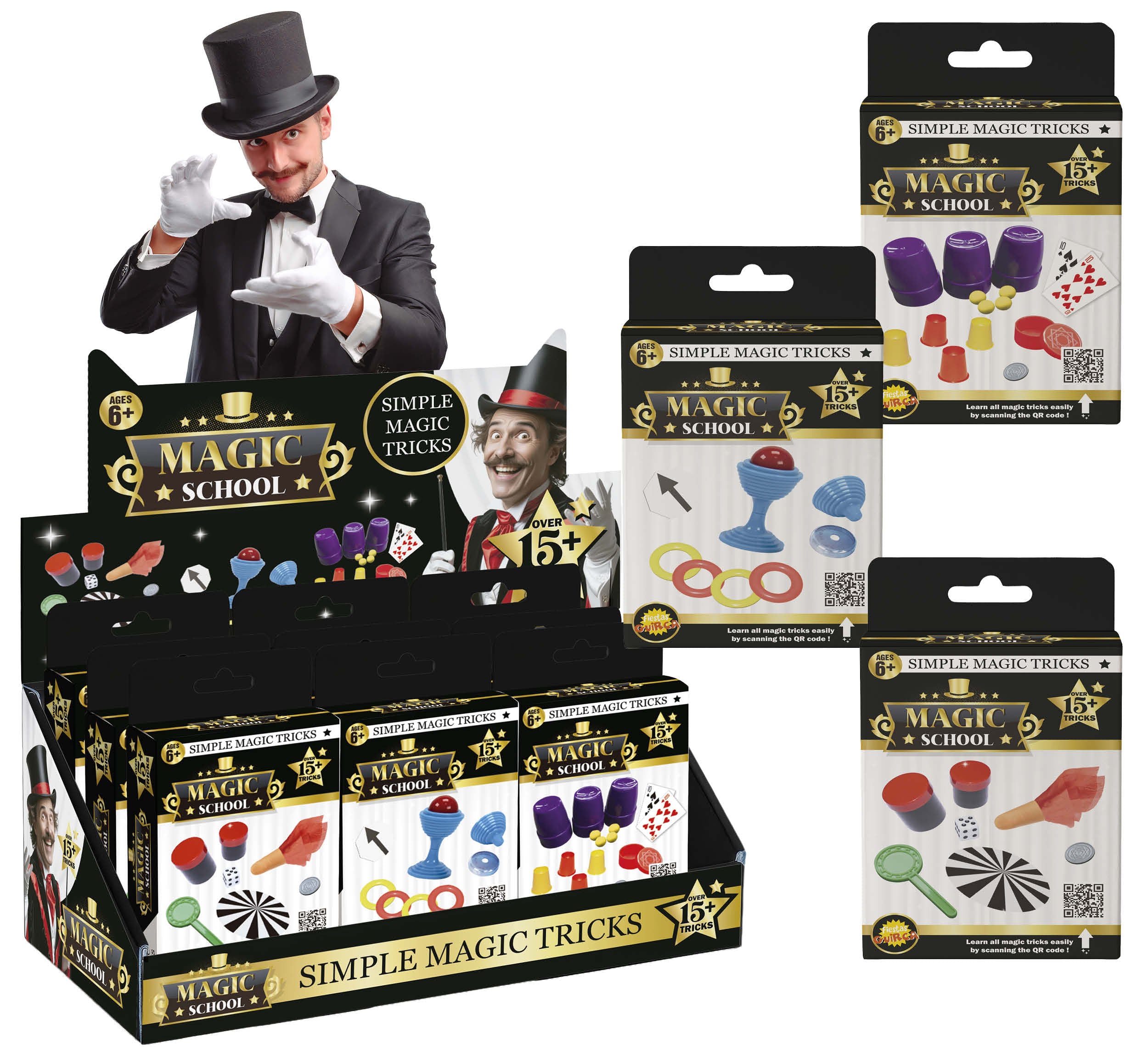 GP31600 – Magische Studenten Karneval Zaubertricks – Farbe: Mehrfarbig