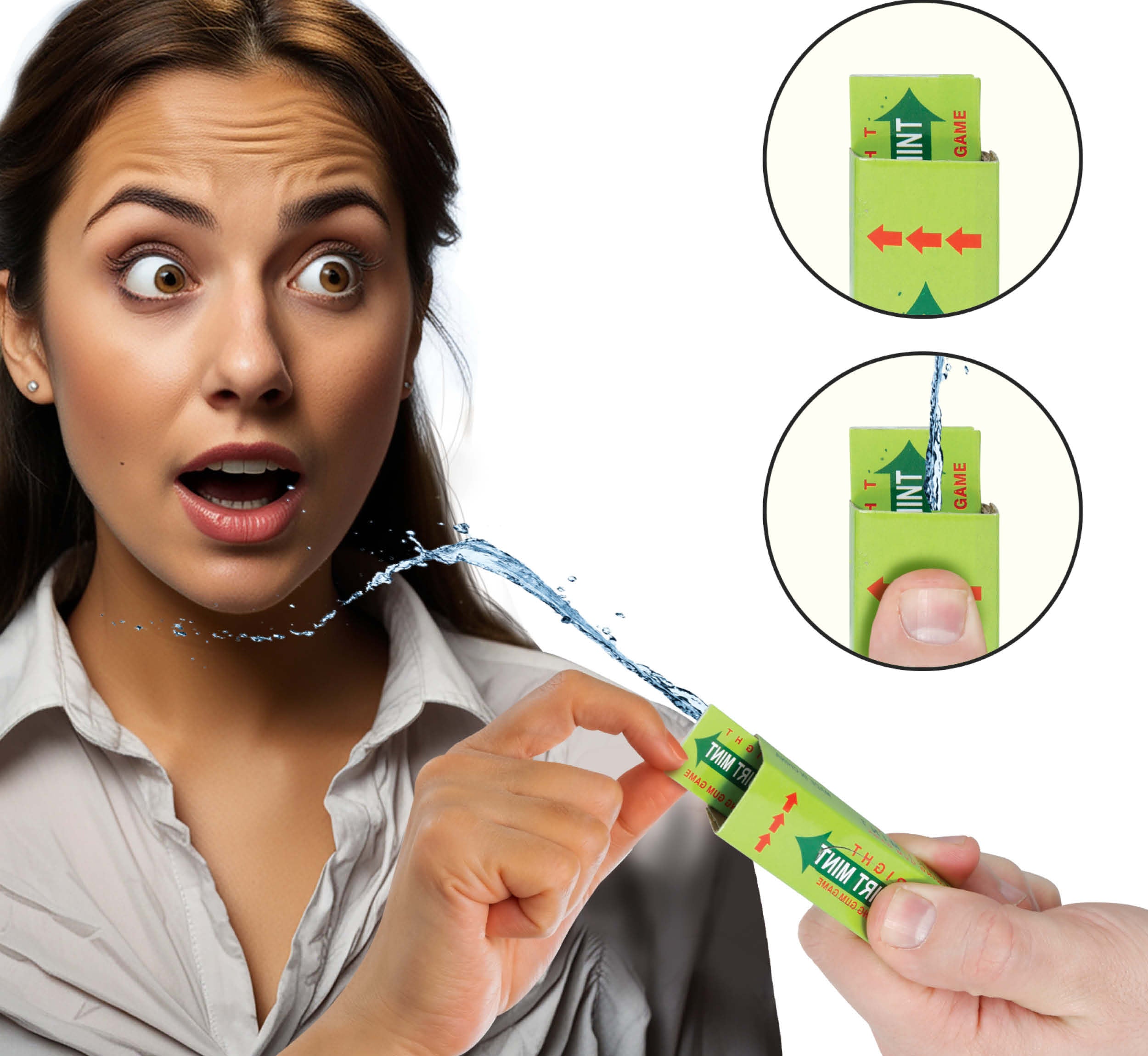 GP31707 – Karnevalsüberraschung Gag Kaugummipaket – Farbe: GrÜn